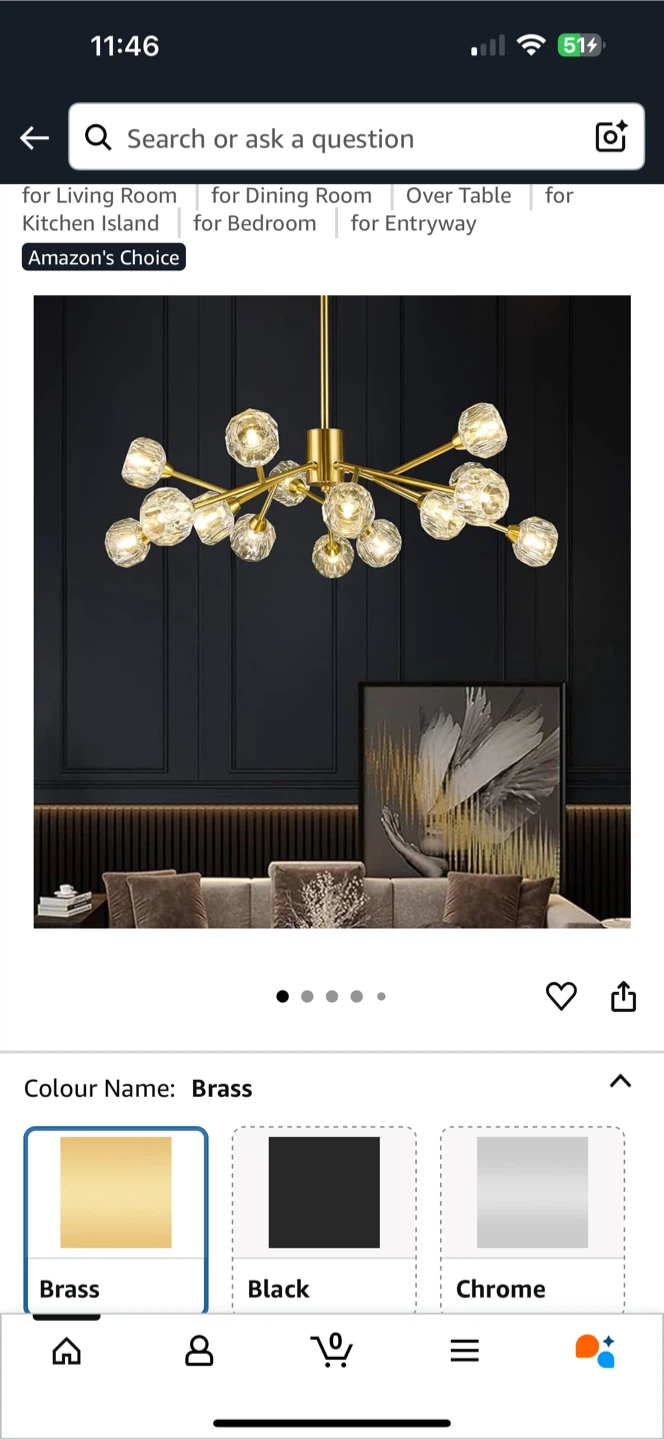 Brand new Weesalife Sputnik Chandelier - Brass Finish