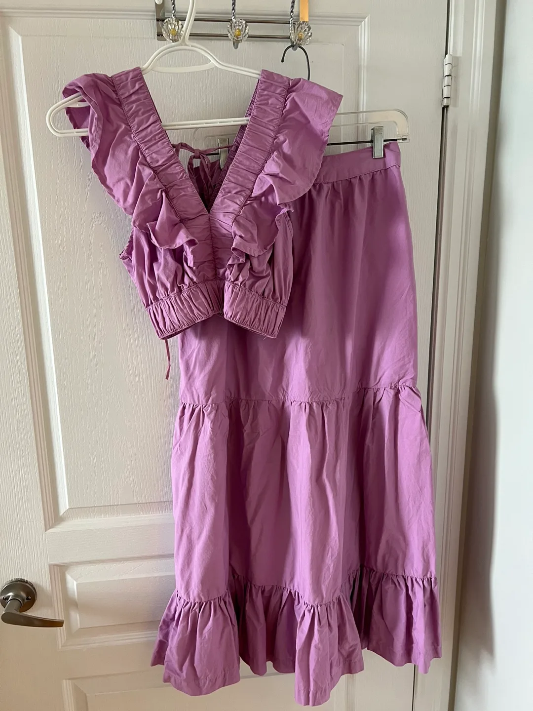 100% Cotton Lilac Matching Set - Top & Skirt thumbnail