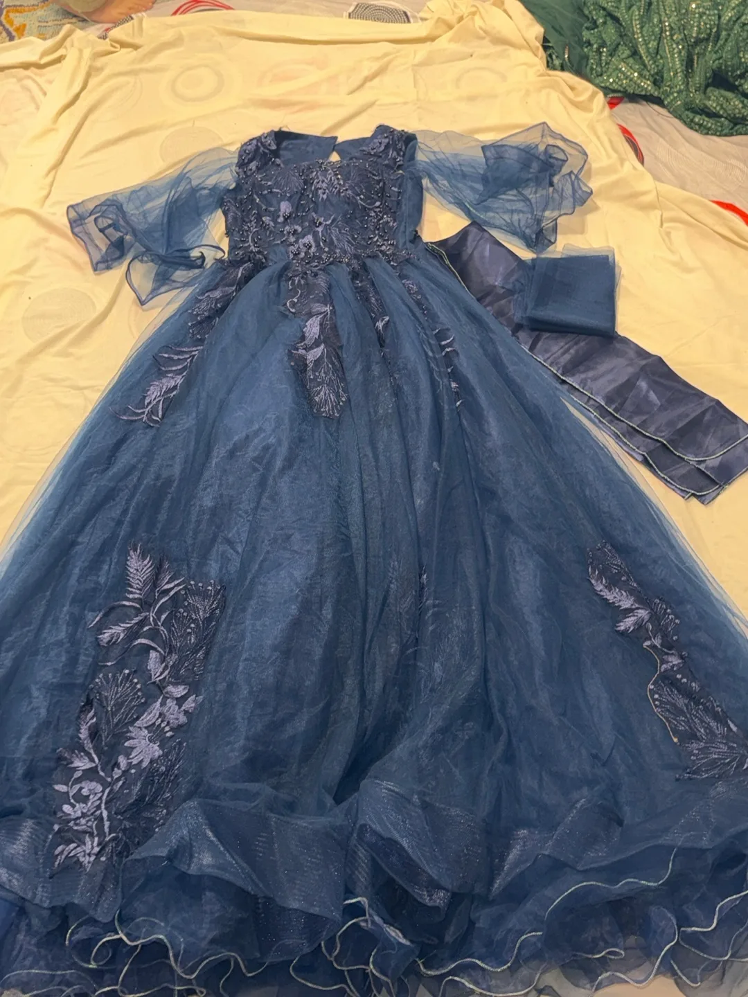 Blue Formal Dress with Floral Embroidery thumbnail
