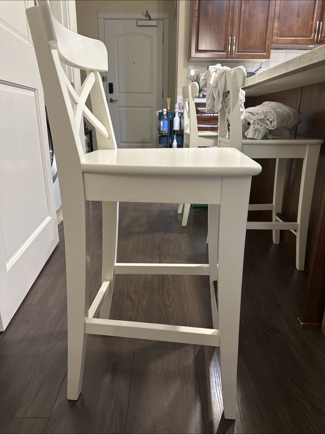 IKEA White Bar Stool - photo 4