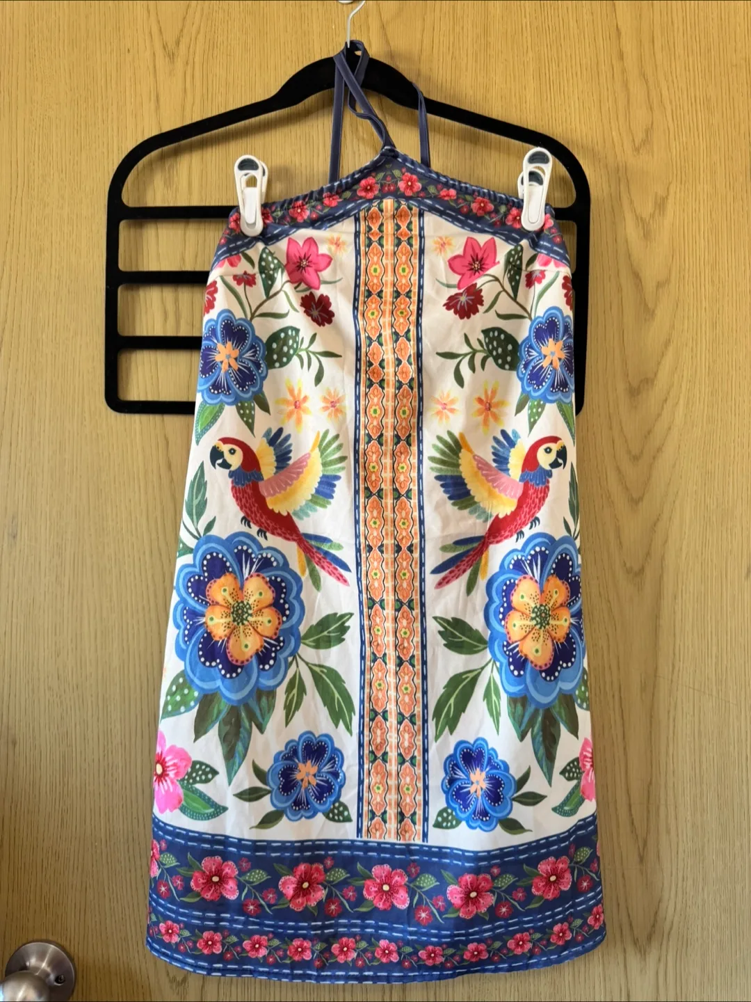 Shein Floral Parrot Halter Dress - Size S image indicator(5)