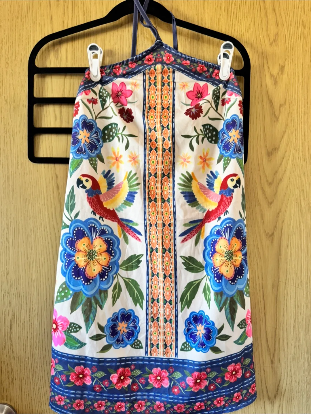 Shein Floral Parrot Halter Dress - Size S image indicator(4)