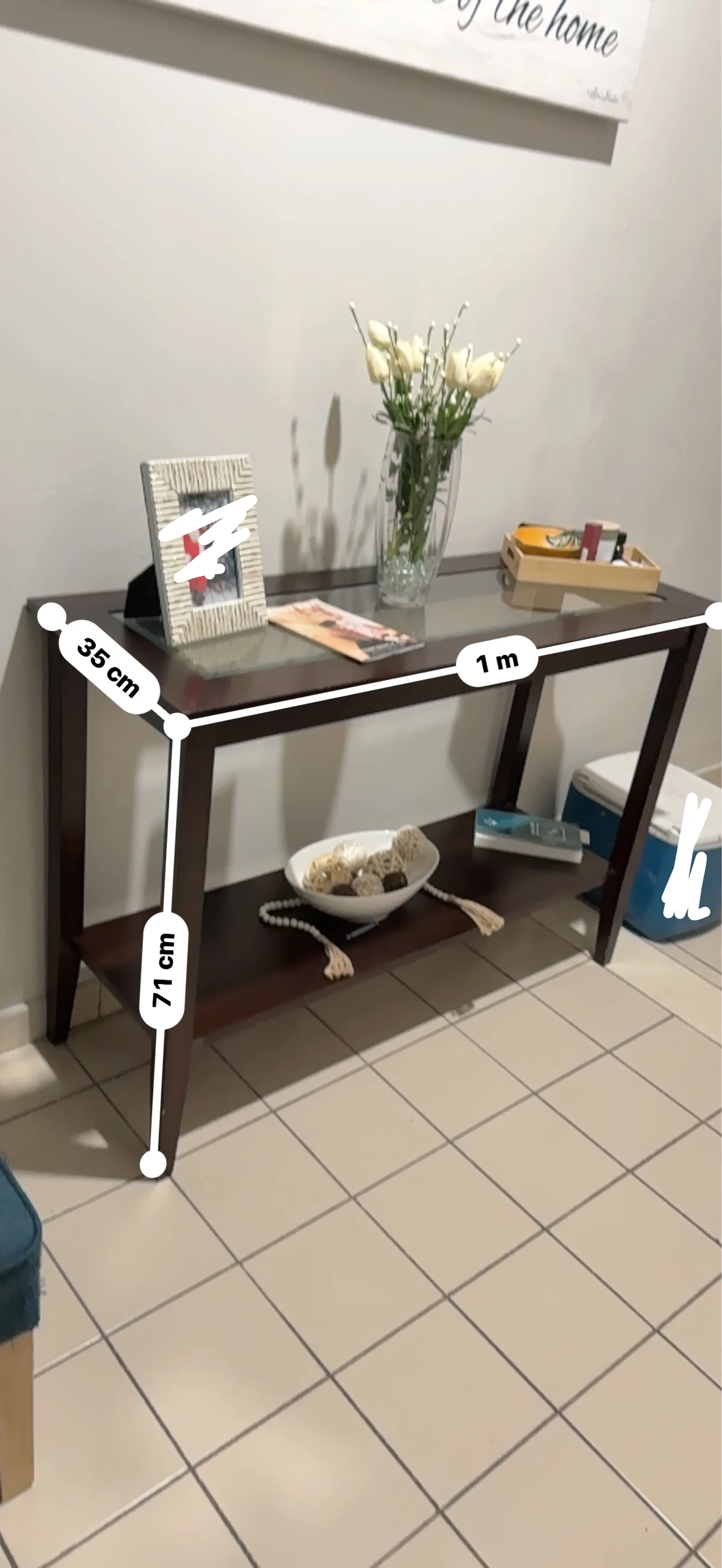 Console Table with Glass Top image indicator(5)