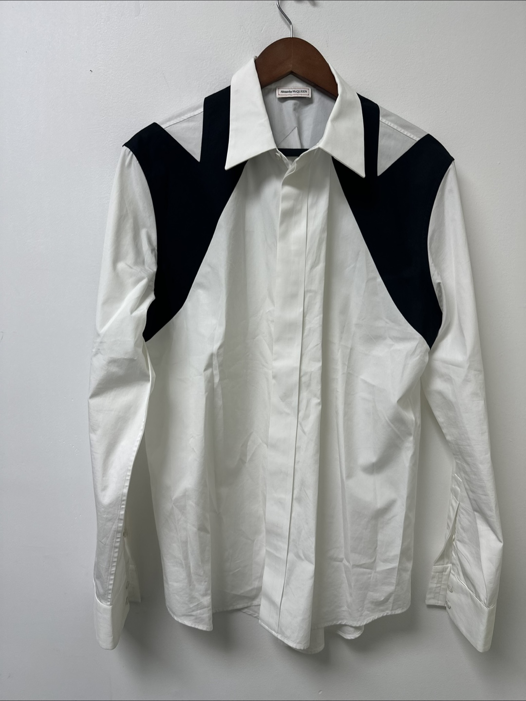 Alexander McQueen White & Black Panel Shirt - photo 2