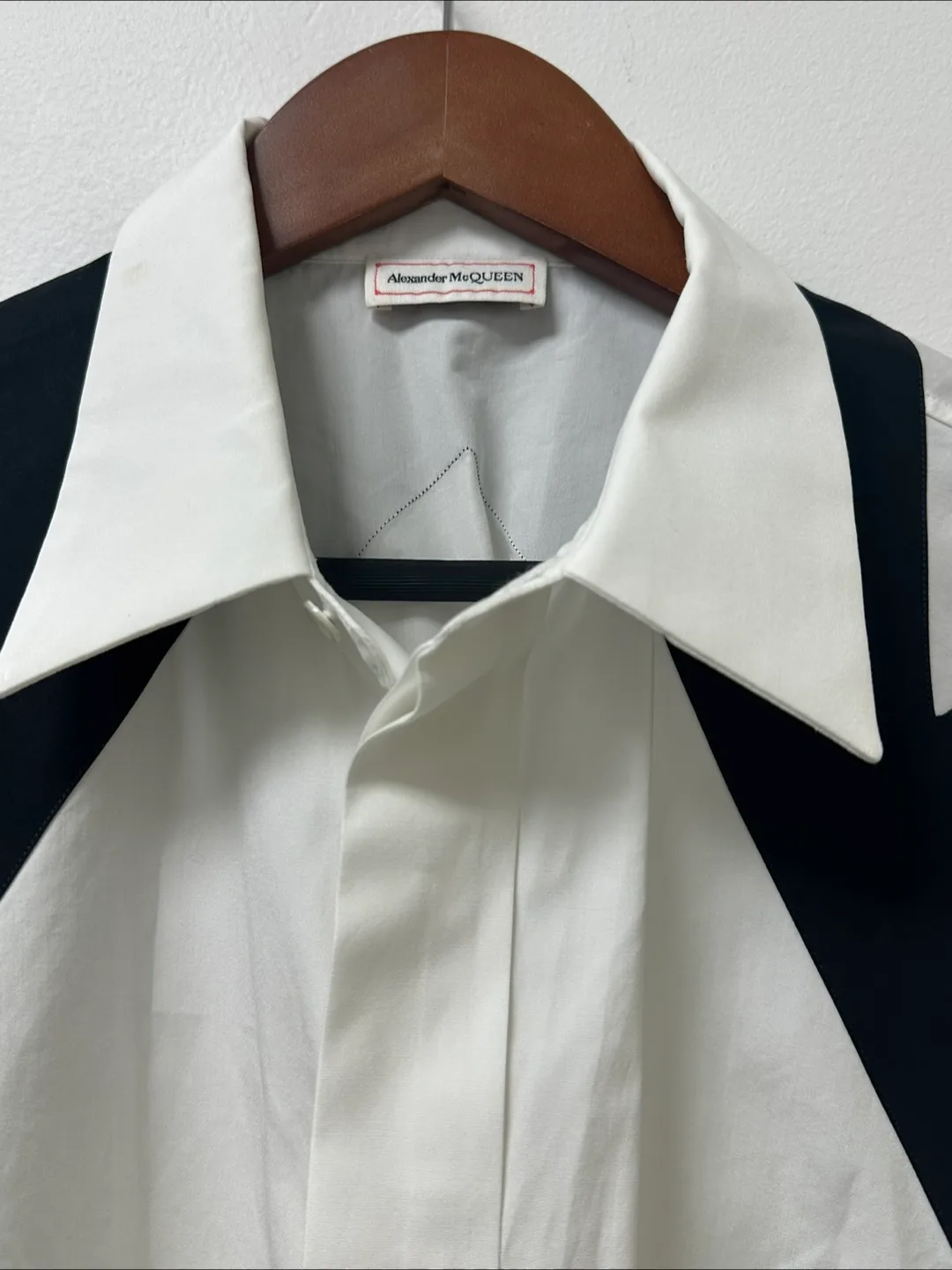 Alexander McQueen White & Black Panel Shirt thumbnail