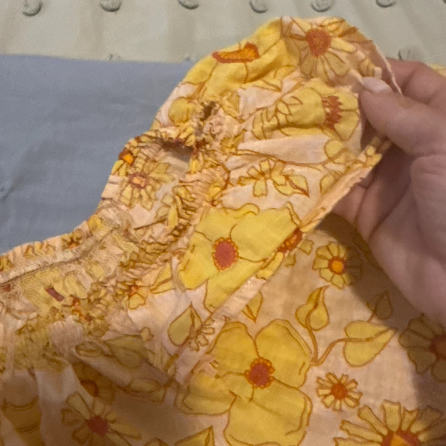 Floral Print Blouse - Yellow free people size large - photo 4