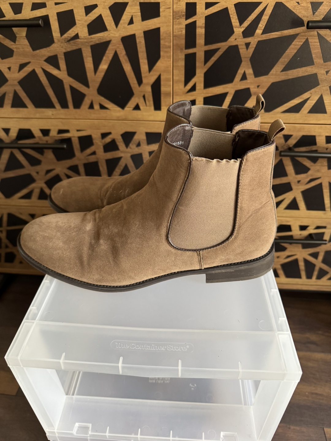 New Look Men's Brown Suede Chelsea Boots - Size 11 - photo 2