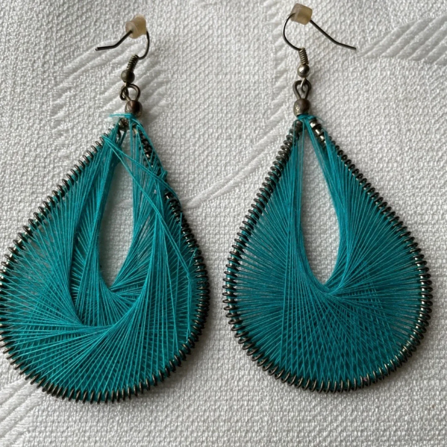 Zara Teal Thread Drop Earrings image indicator(2)