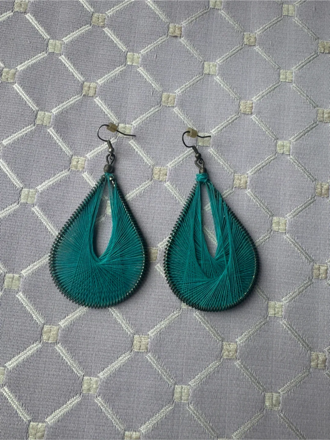 Zara Teal Thread Drop Earrings image indicator(3)