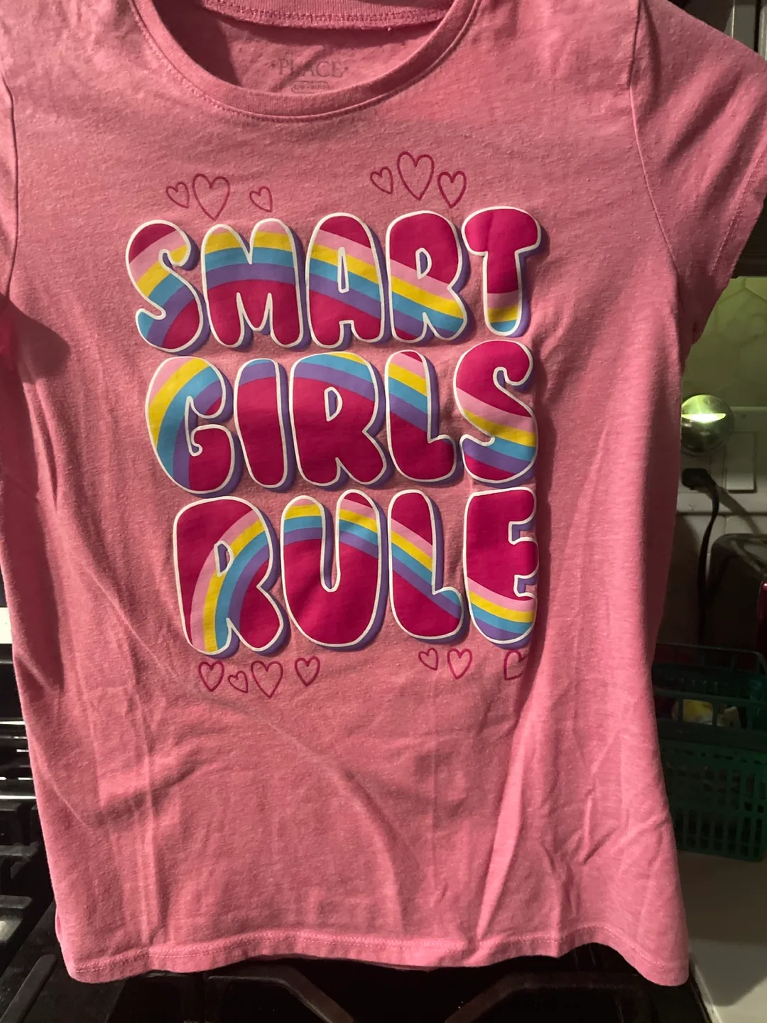 Children's Place Pink 'Smart Girls Rule' Shirt, Size 3T-4T thumbnail