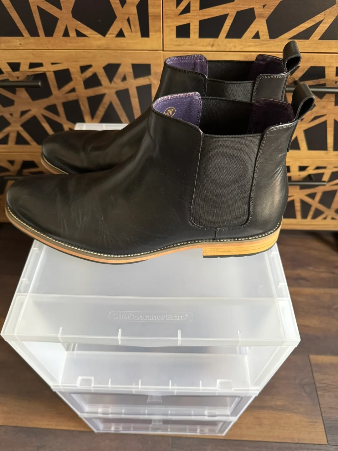 Jackthreads Black Leather Chelsea Boots - Size 12