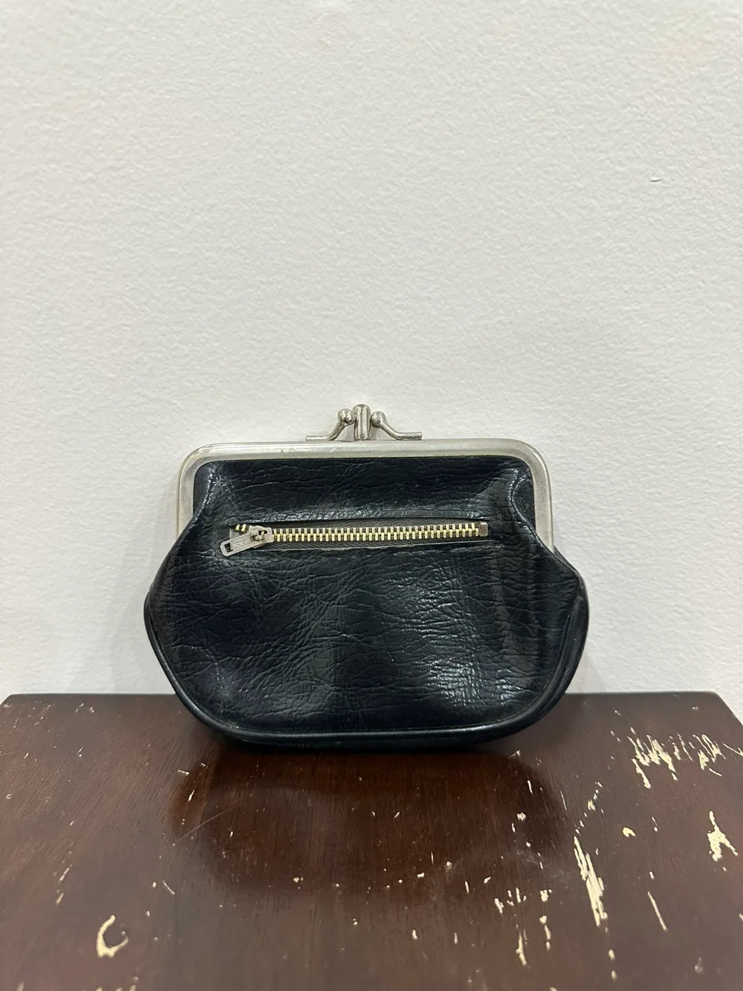 Vintage Black Leather Coin Purse image indicator(2)