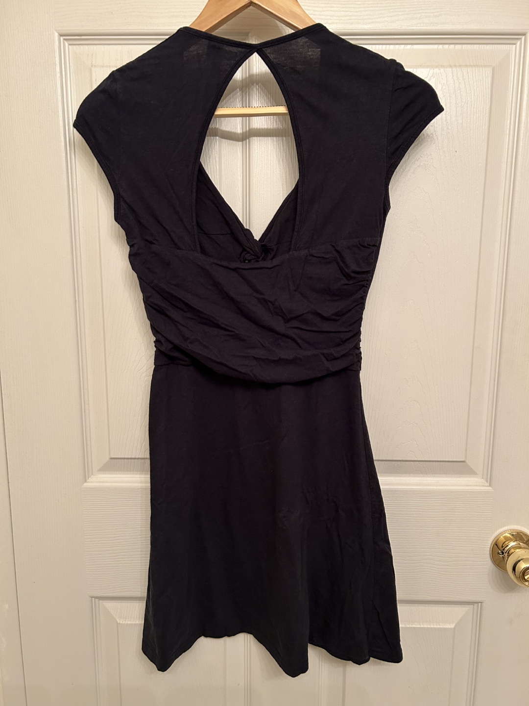 Black Dress Twist Front V Neck - photo 2