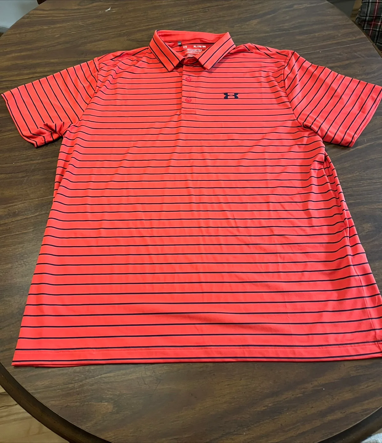 Under Armour Men’s Extra Large Orange Striped Playoff Polo thumbnail