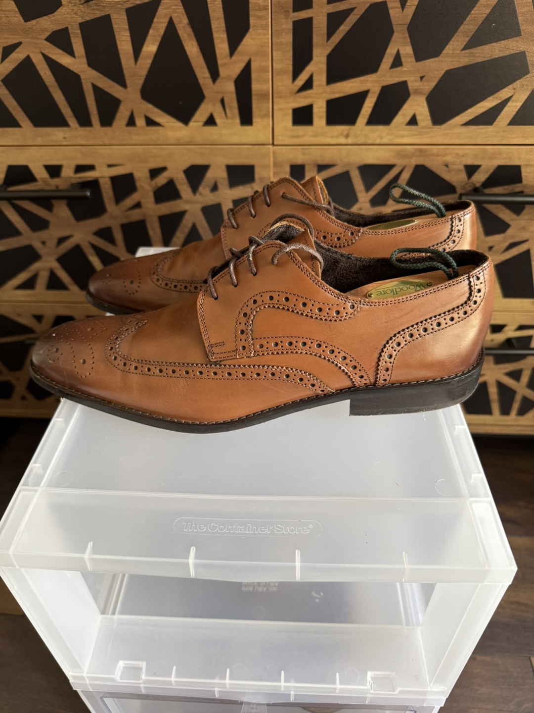 Florsheim Brown Leather Wingtip Dress Shoes - photo 3