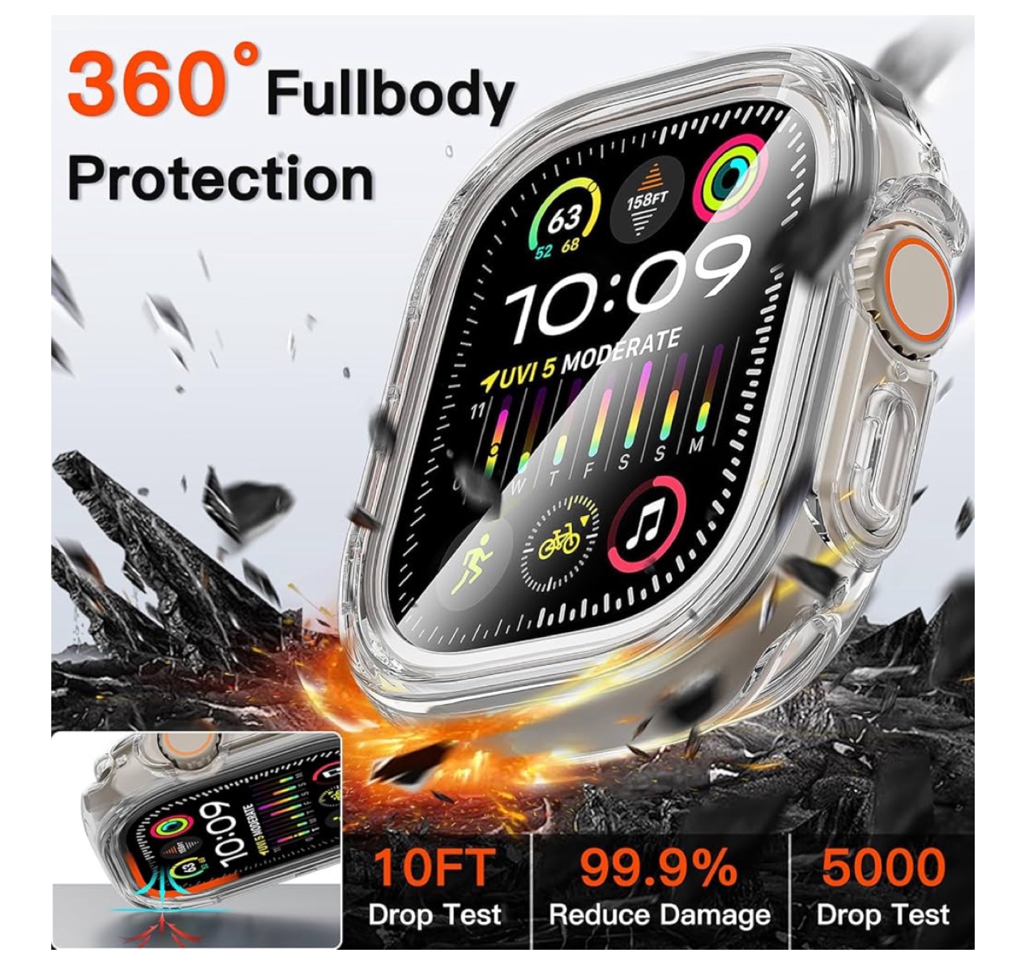 COOLQO Apple Watch Waterproof Case - 2 Pack