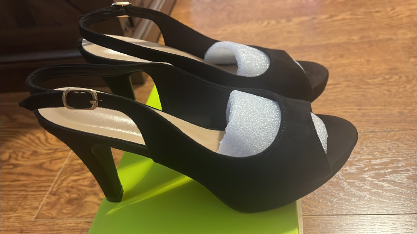 Black Heeled Slingbacks - Size 7 - photo 3