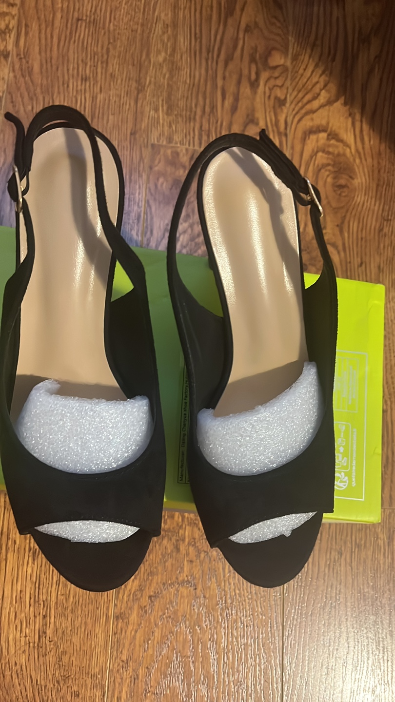 Black Heeled Slingbacks - Size 7 - photo 4