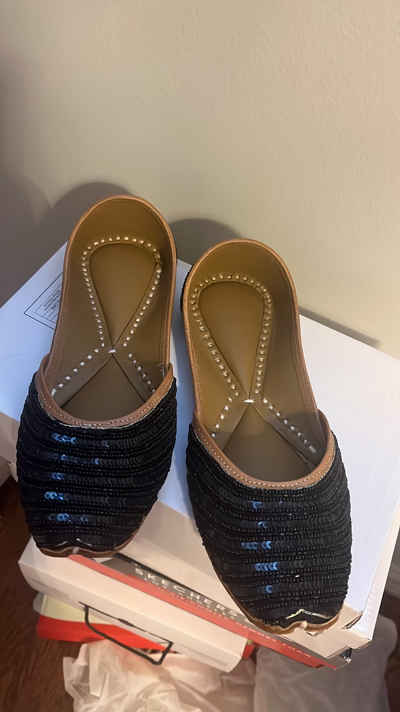 Black Sequin Jutti Shoes