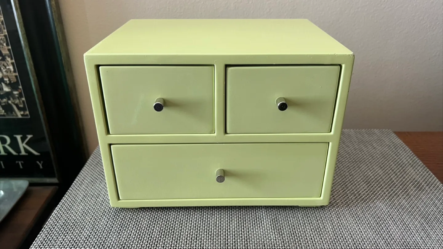 Vintage Late 90s Hold Everything Tea Green Vanity/Jewelry Box thumbnail