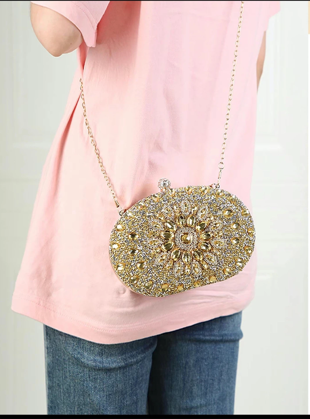 Gold Beaded Evening Clutch Bag - photo 5