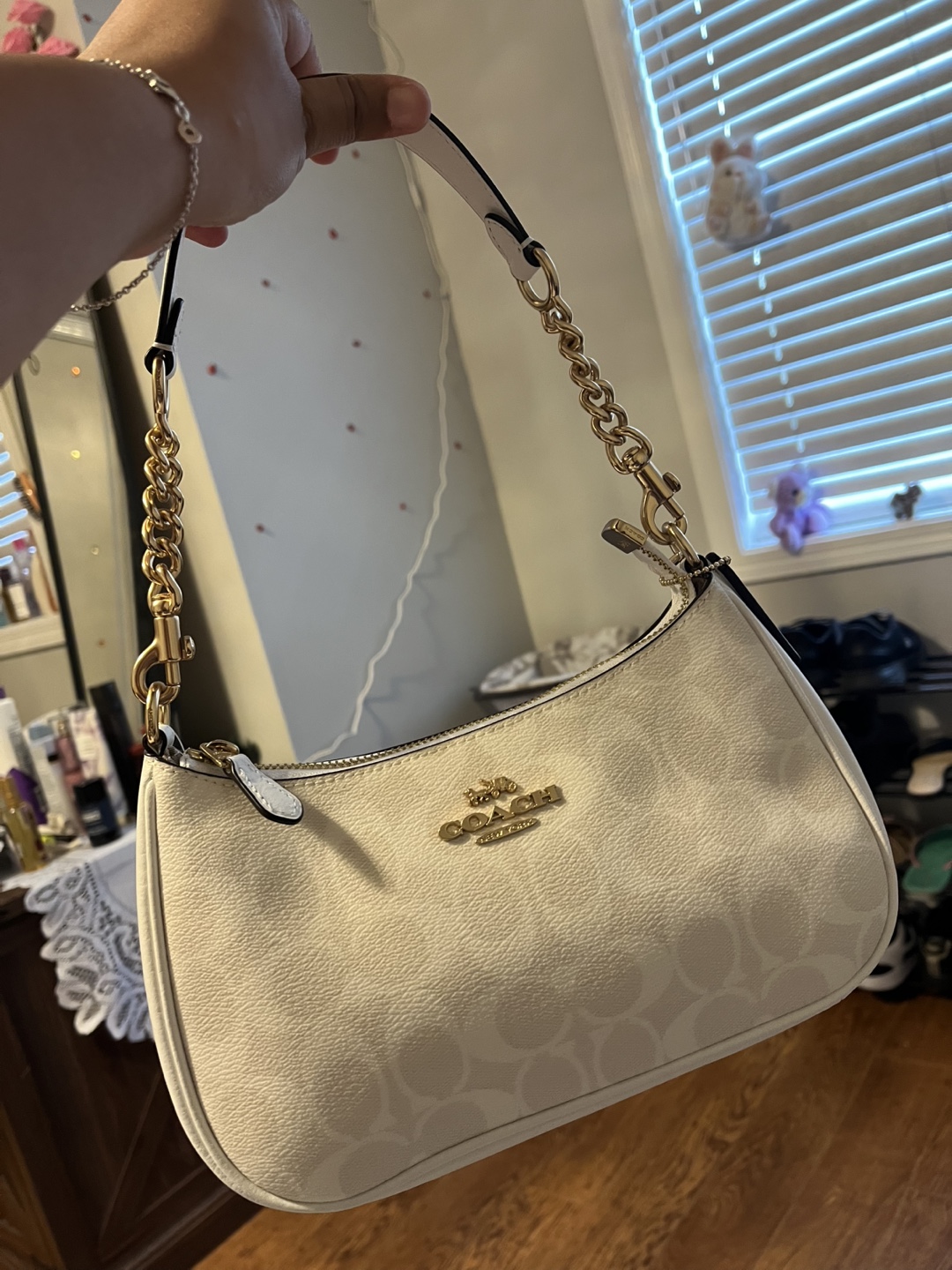Coach Cream Jacquard Demi Baguette