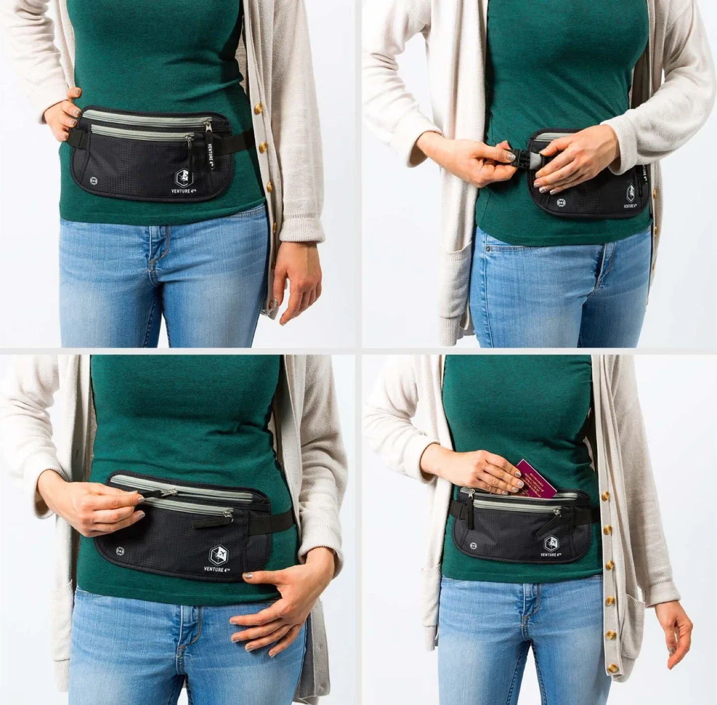 Venture 4th Black Travel Money Belt - New image indicator(3)