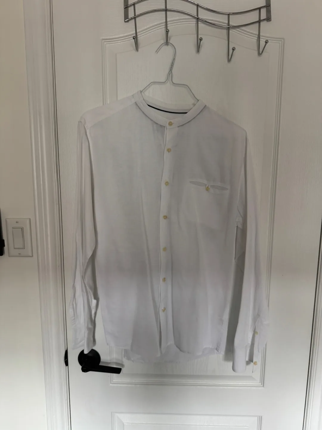 White Linen Long Sleeve Shirt thumbnail