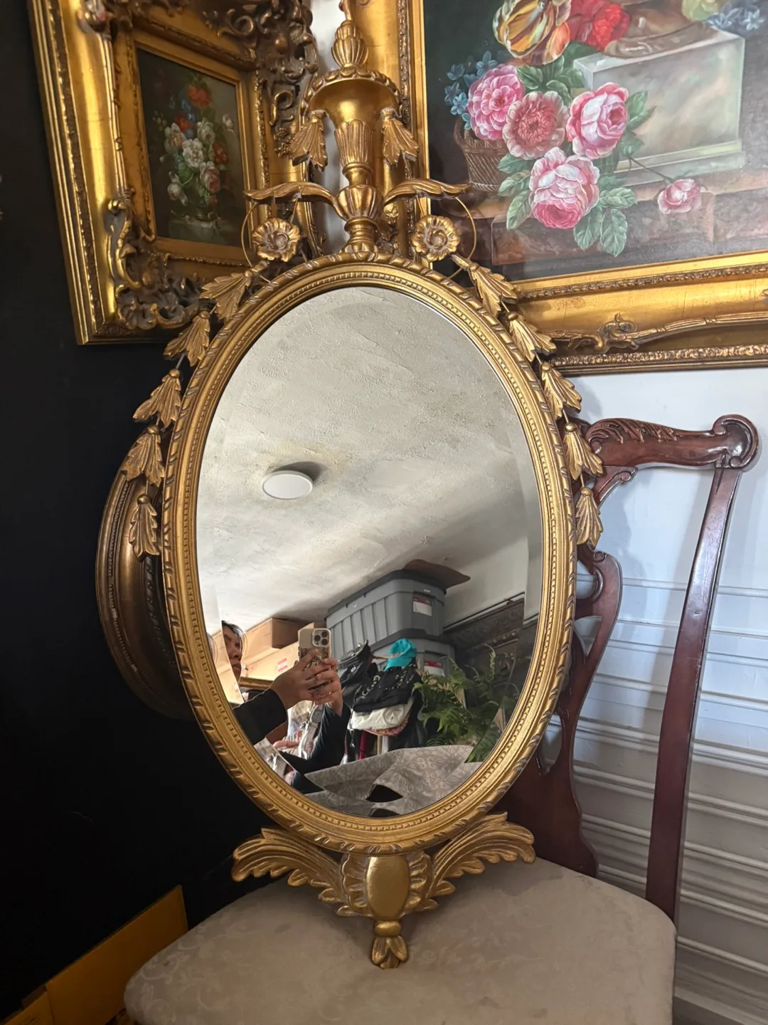 Hitchcock Oval Gold Mirror (price firm ) thumbnail