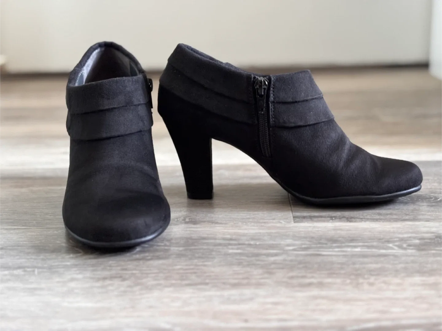 Aerosoles Black Suede Ankle Boots, Size 6 thumbnail