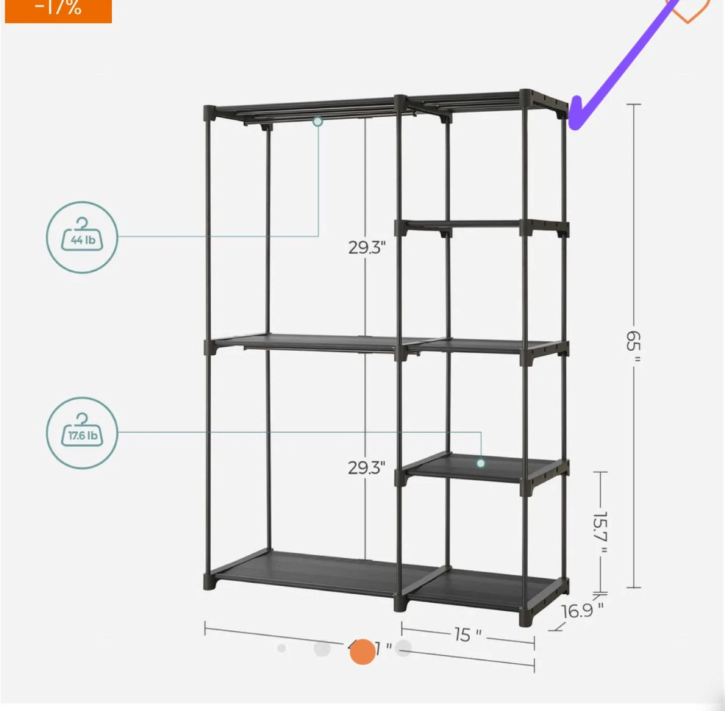 Moveable Fabric Wardrobe image indicator(2)