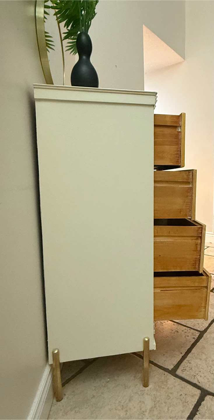 Painted Floral 4-Drawer Dresser - photo 4