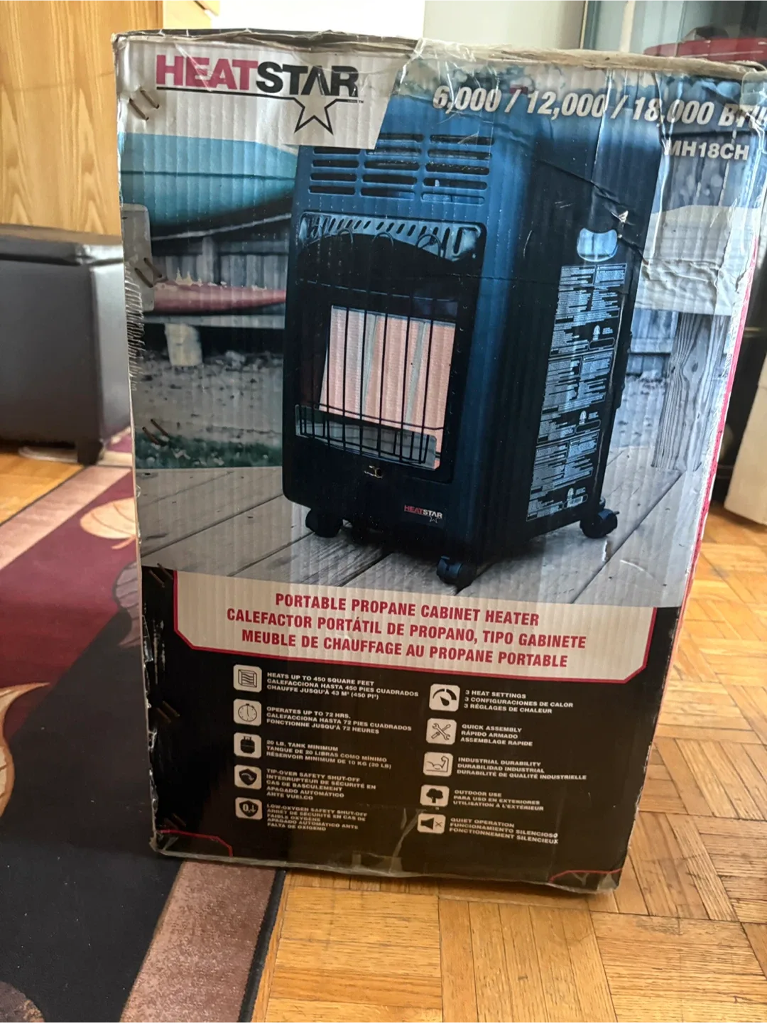 HeatStar Portable Propane Cabinet Heater -with propane cylinder thumbnail