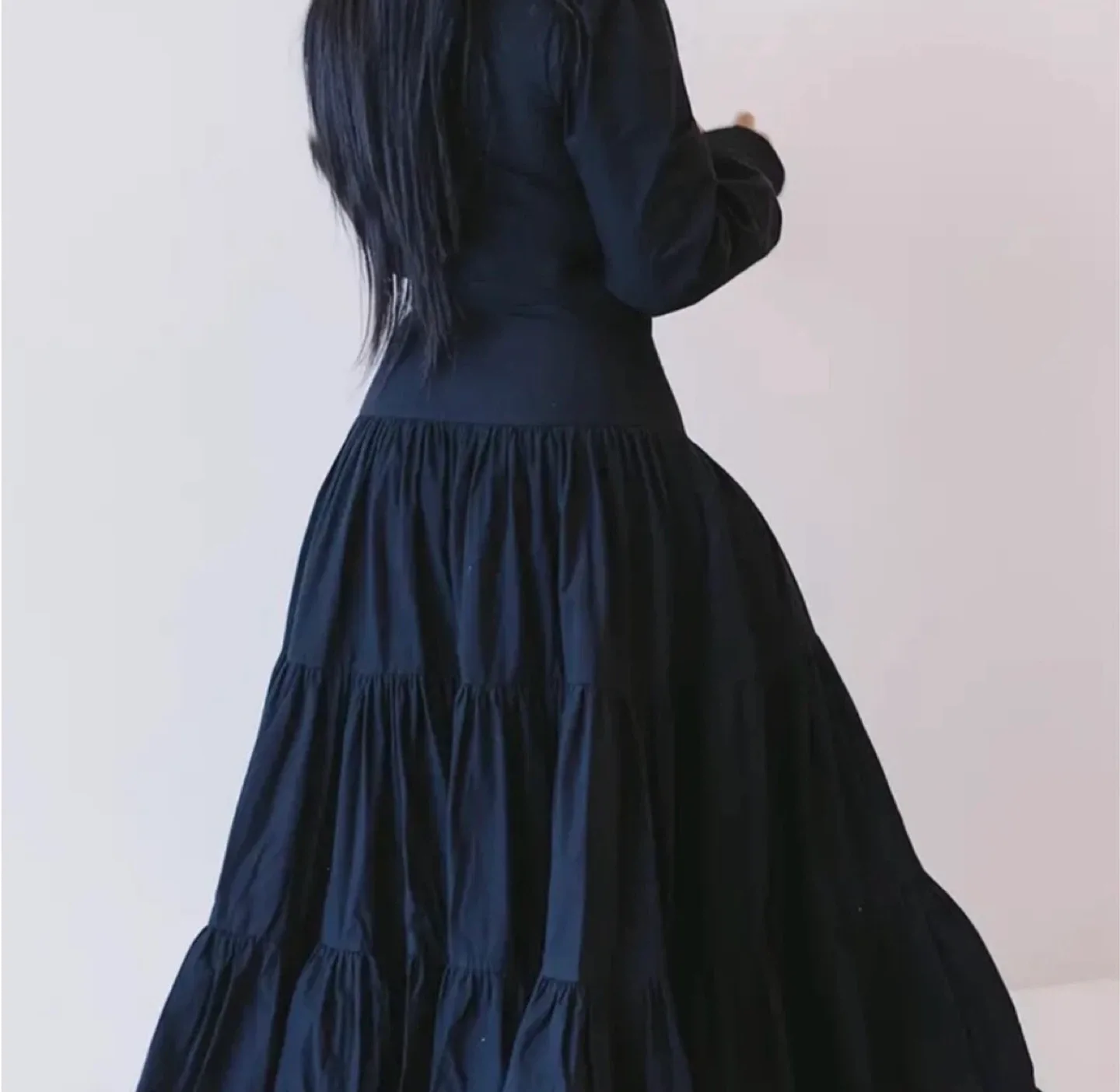 Elegant Black Button-Down Maxi Dress image indicator(3)