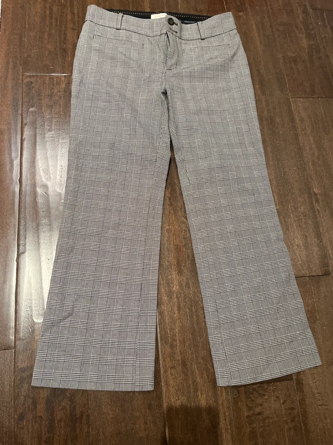 Anthropologie Checkered Cropped Trousers