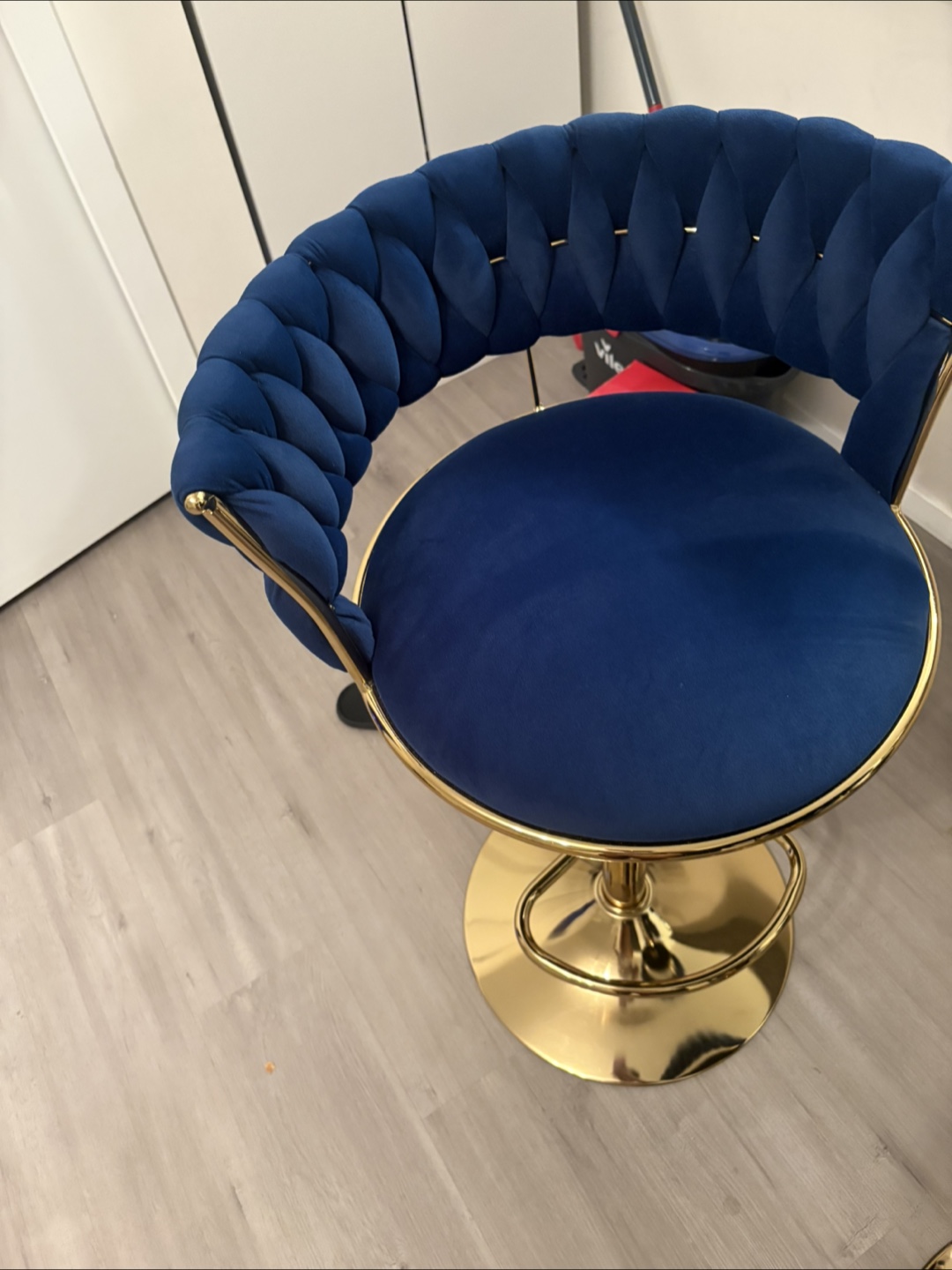 Blue Velvet & Gold Bar Stools (Set of 2) - photo 2