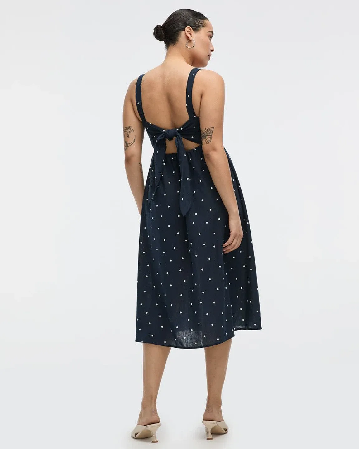 New! - Navy Dot Midi Dress image indicator(2)