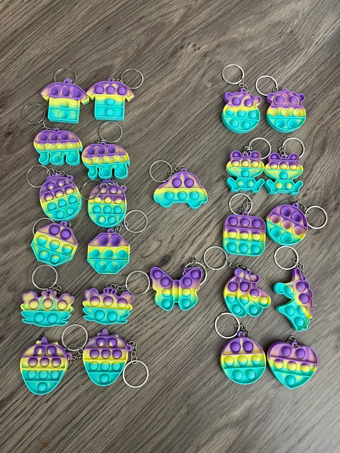 Pop It Fidget Keychains - Assorted Shapes