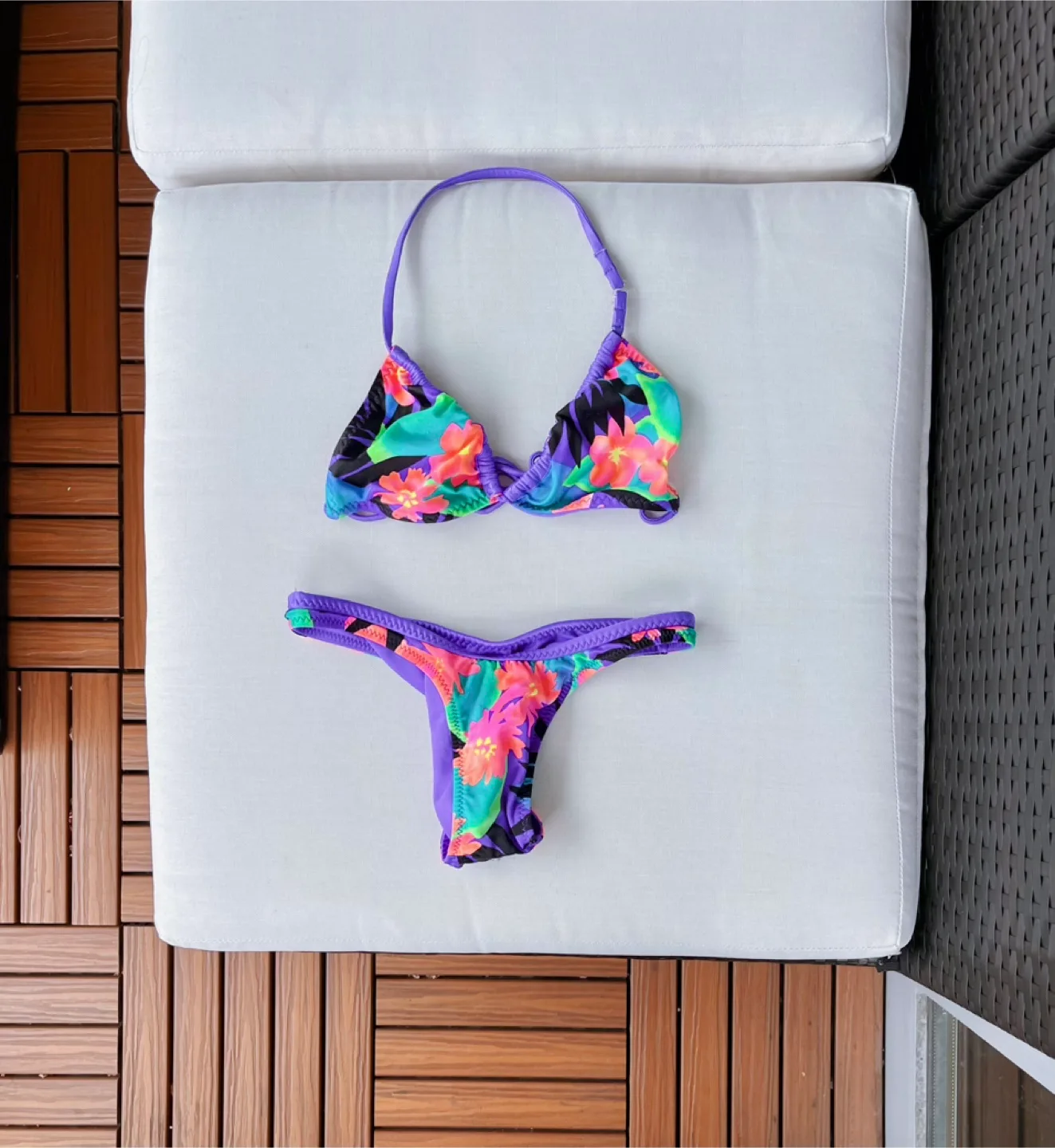Floral Print Bikini Set-Size M thumbnail