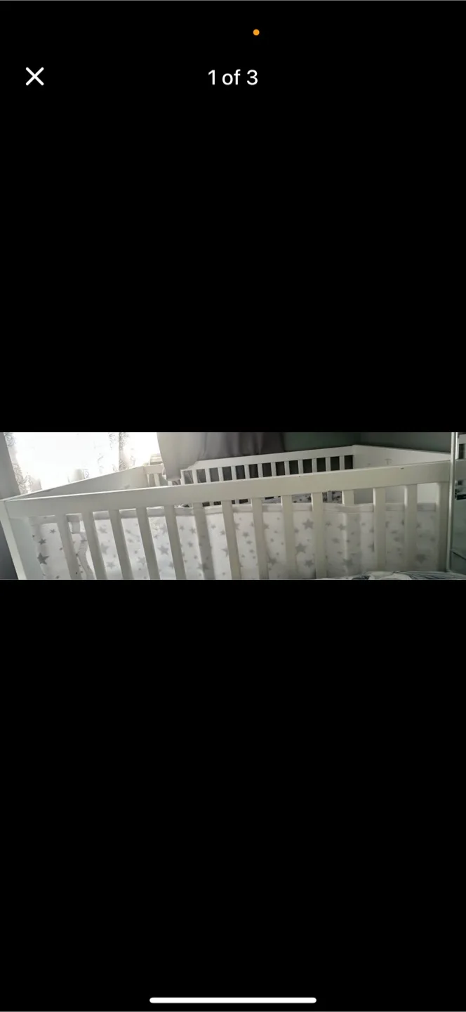 IKEA white baby crib with mattress for sale image indicator(3)