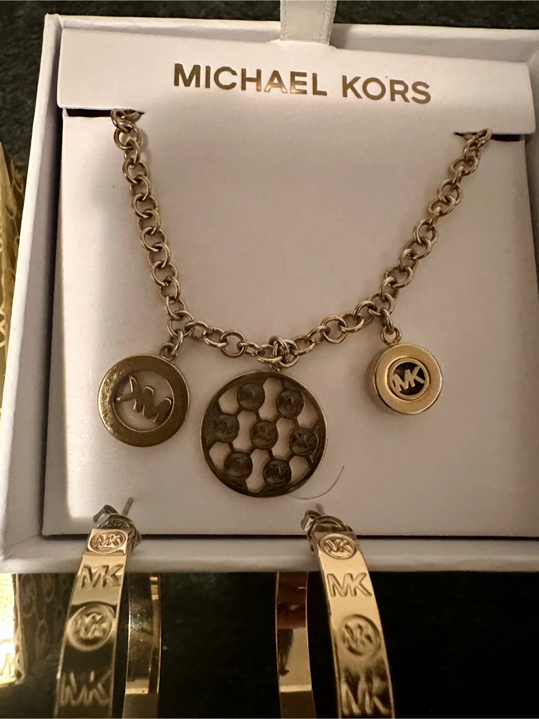 Michael Kors Gold Tone bracelet & Hoop Earrings Set - photo 2
