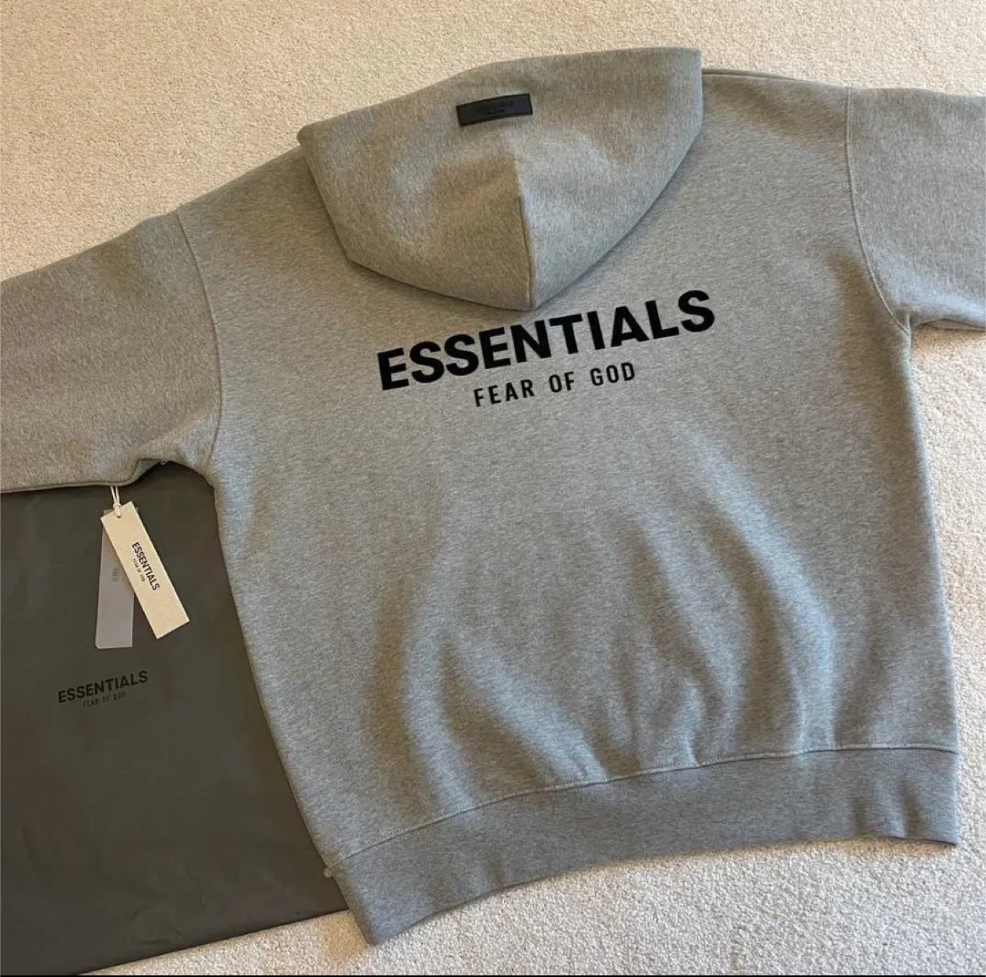 **Essentials Dark Oatmeal Hoodie**‼️
