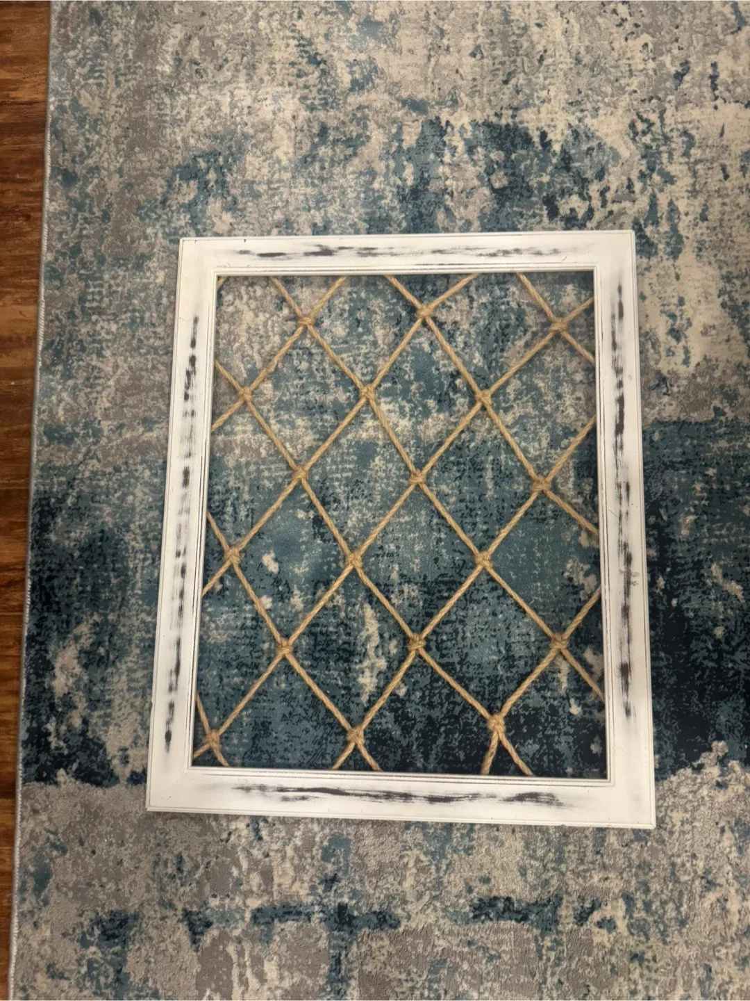 White Framed Memo Board with Rope