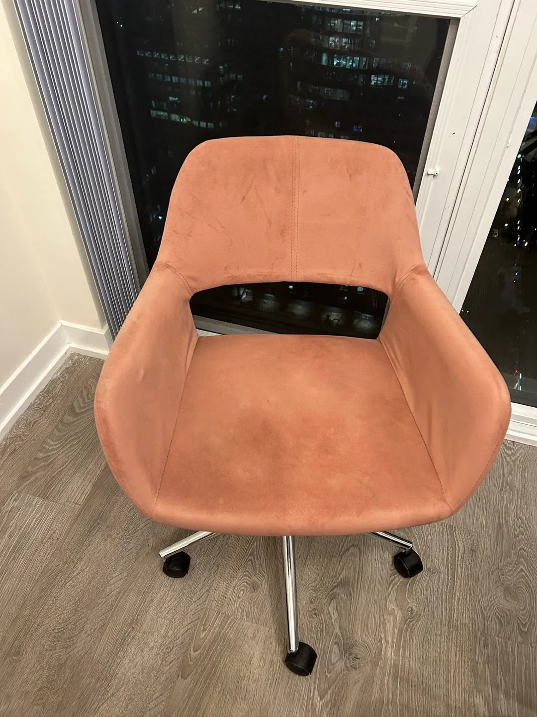 Pink Velvet Office Chair image indicator(2)