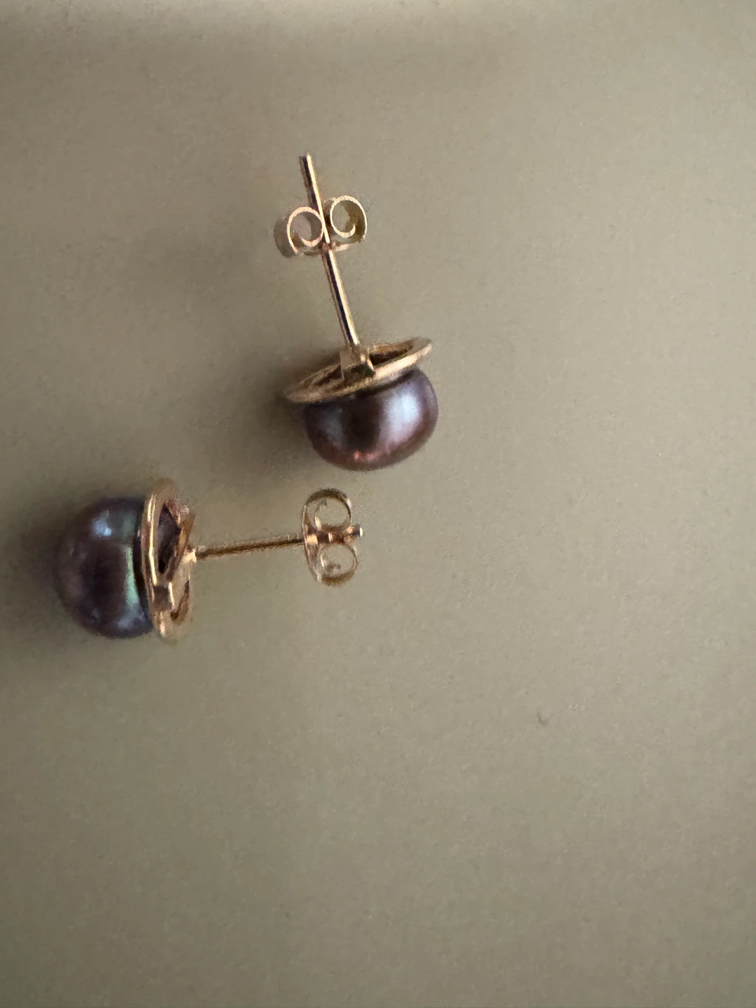 black Pearl Stud Earrings