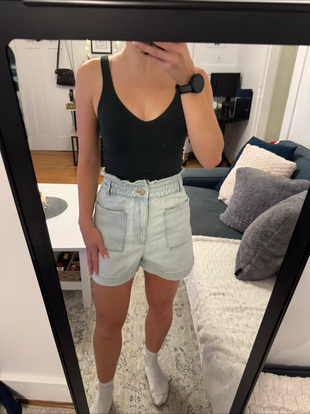 Denim Shorts - Light Wash, Size 26 thumbnail