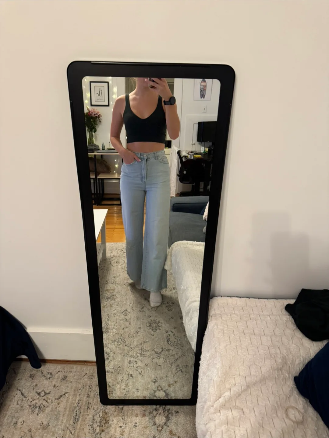 Wide Leg Jeans - Light Wash - size 26 thumbnail