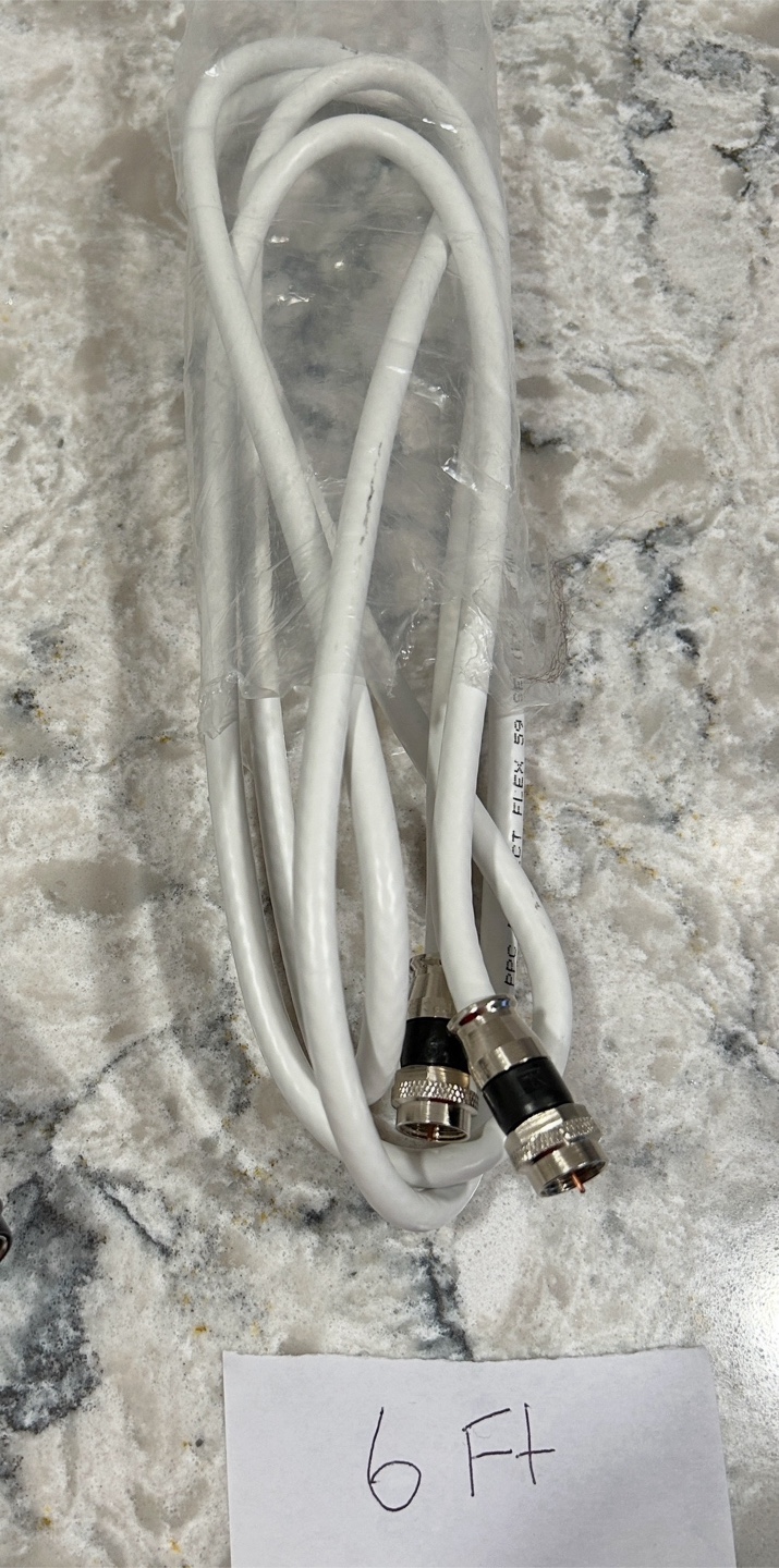 6ft White Coax Cable
