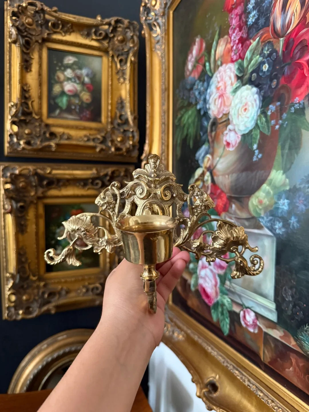 Vintage Brass Candle Holder Sconce thumbnail