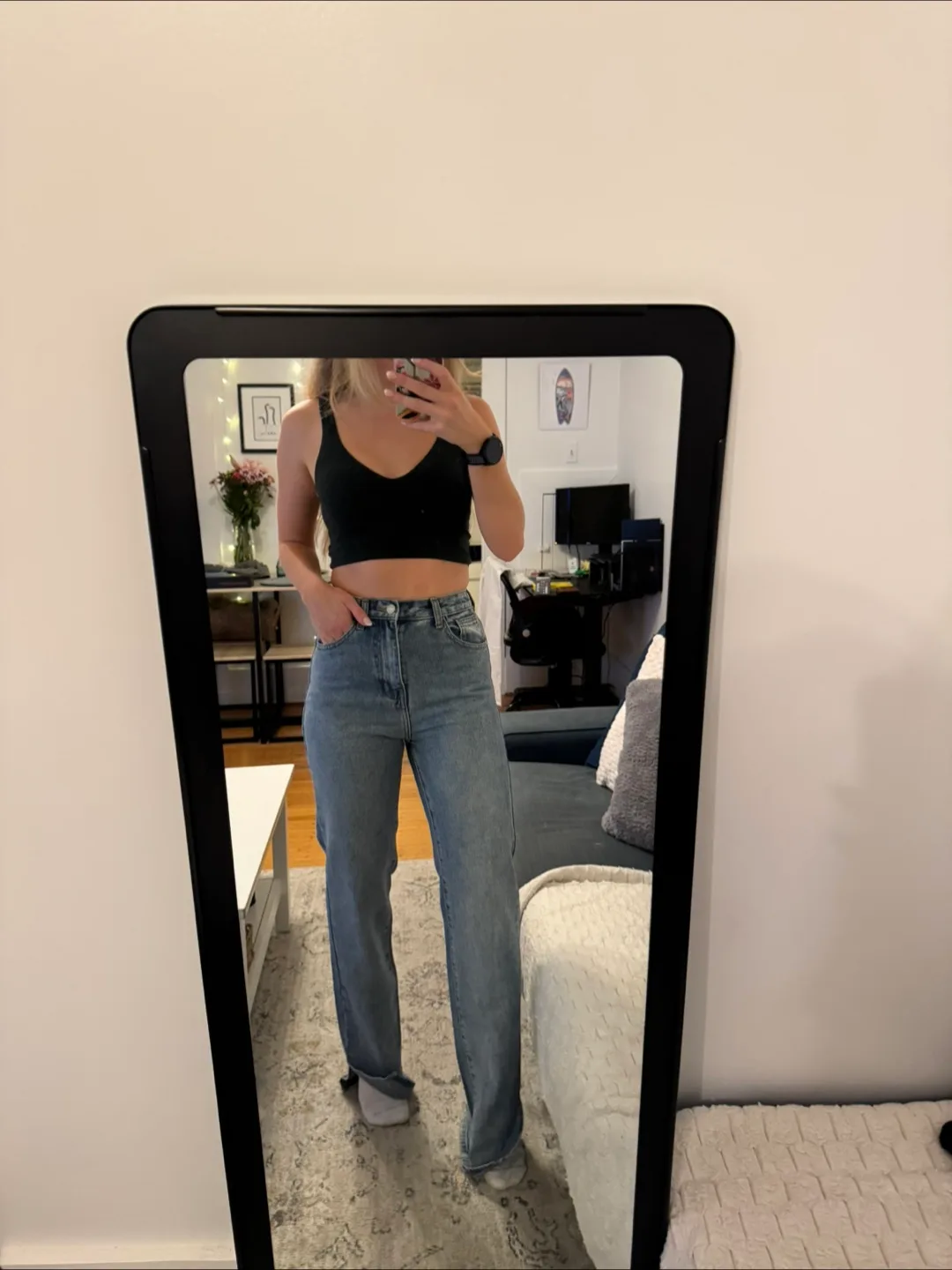 High-Waisted Wide Leg Jeans - US 4 thumbnail